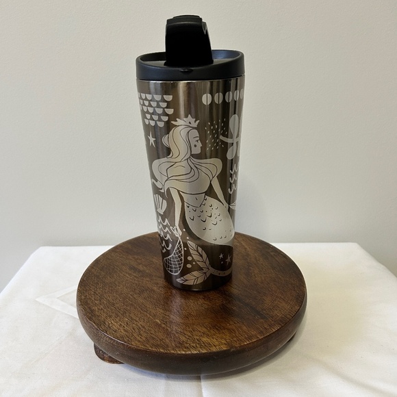 Starbucks 16.6 Oz Mermaid Coffee Insulated Travel Mug Black/Silver Bundle & Save - Picture 1 of 9